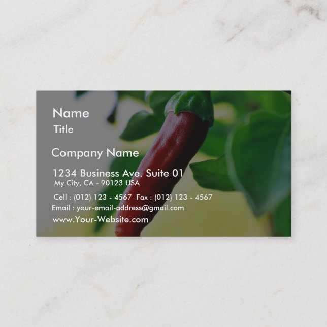 Carte De Visite Poivrons de piments de piment (Devant)