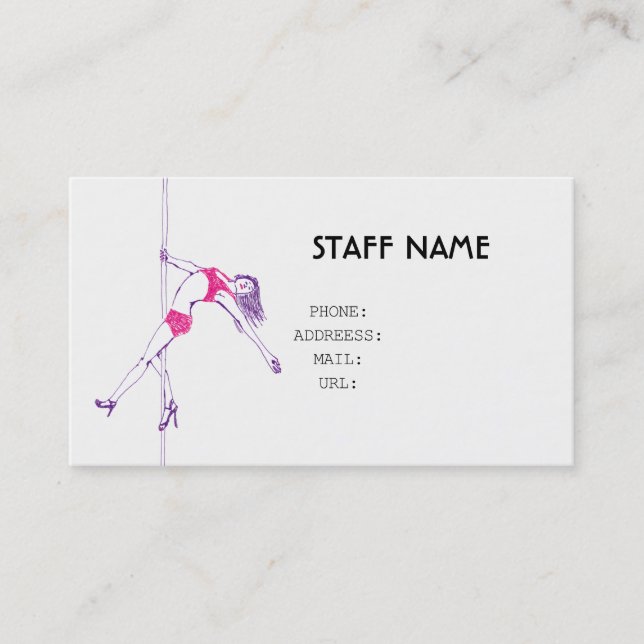 Carte De Visite pole danse BUSINESS CARD (Devant)