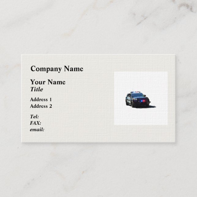 Carte De Visite Police Car (Devant)