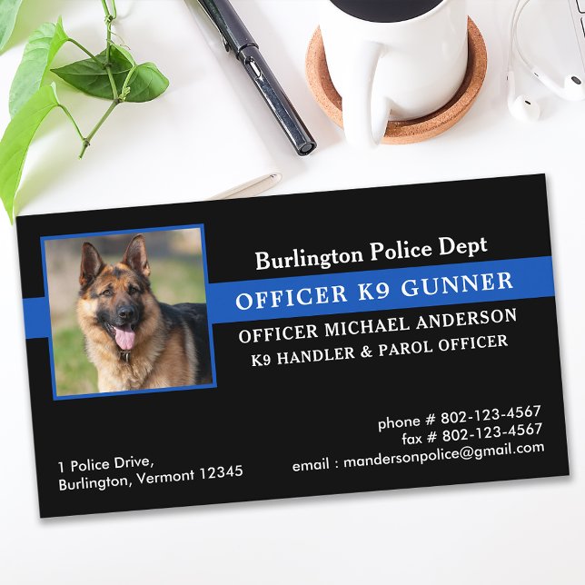 Carte De Visite Police Chien K9 Unité Application de la loi Ligne  (Créateur téléchargé)