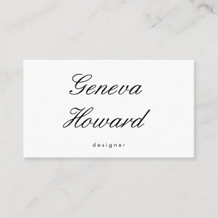 Carte De Visite Police Cursive Minimaliste