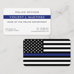 Carte De Visite Police de la ligne bleue mince Personnalisée Dépar