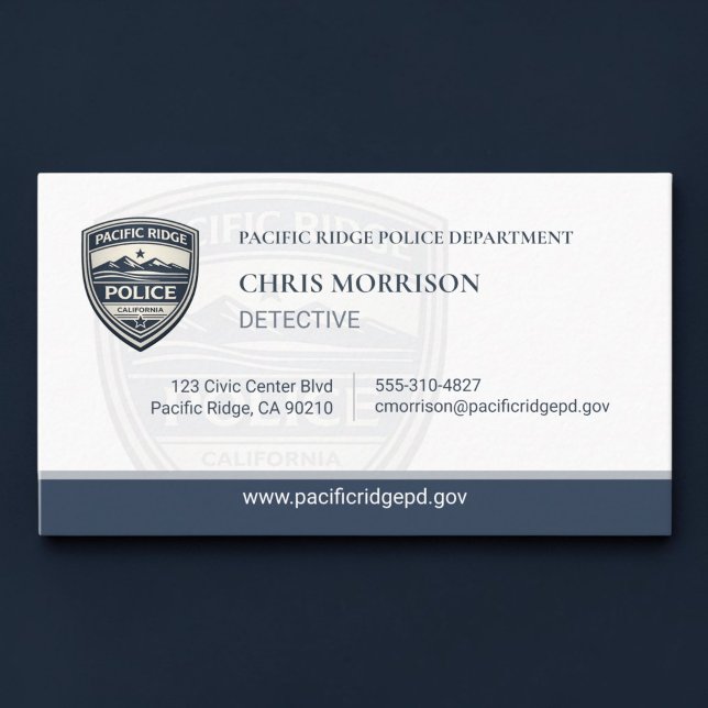 Carte De Visite Police Detective Logo Modern Business Card (Créateur téléchargé)