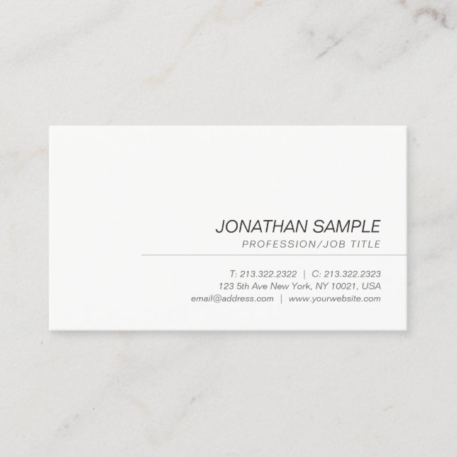 Carte De Visite Police italique professionnelle Cursive minimalist (Devant)