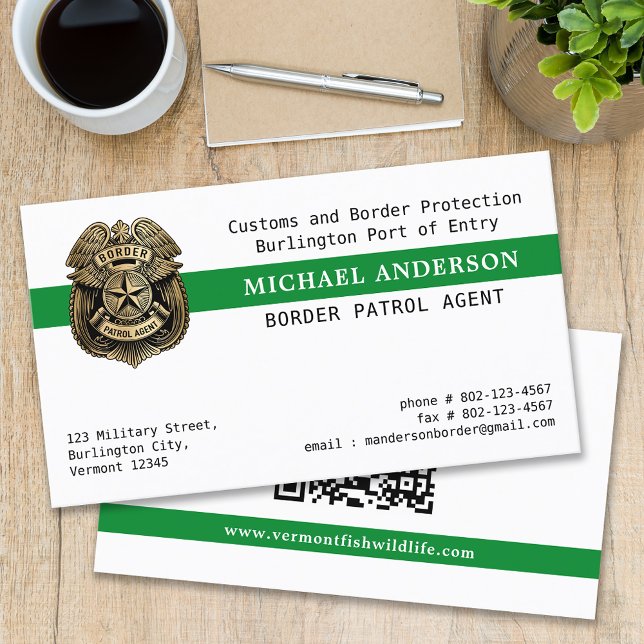 Carte De Visite Police militaire Contrôle de la frontière Conserva (Créateur téléchargé)