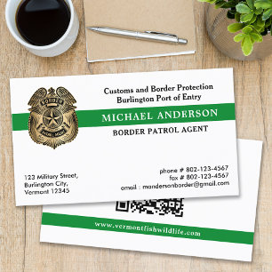 Carte De Visite Police militaire fédérale US Code QR de la frontiè