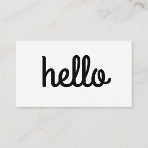 Carte De Visite Police minimaliste Hello cursive