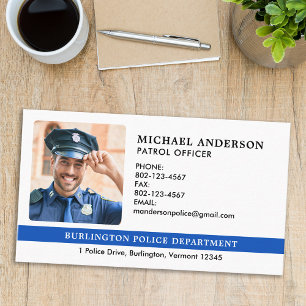 Carte De Visite Police Officier Service D'Application De La Loi Pe