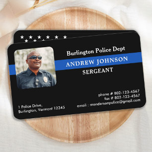 Carte De Visite Police, police, photo Ligne Bleue Mince