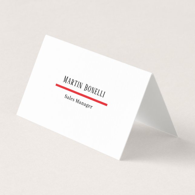 Carte De Visite Police Serif Classique Simple Professionnel Lin (Devant)
