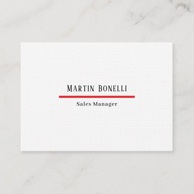 Carte De Visite Police Serif Classique Simple Professionnel Lin (Devant)