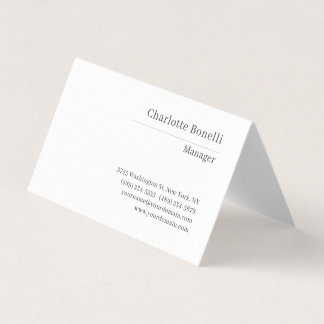 Carte De Visite Police Serif Minimaliste Moderne Plain Premium Pea