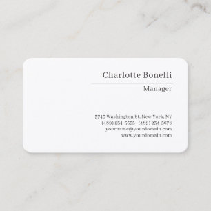 Carte De Visite Police Serif Minimaliste Moderne Plain Premium Soi