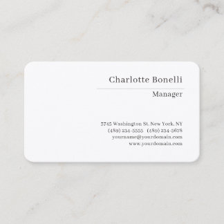 Carte De Visite Police Serif Minimaliste Moderne Plain Premium Soi