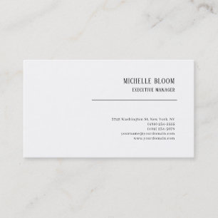 Carte De Visite Police Serif Plain Simple Professionnel Minimalist