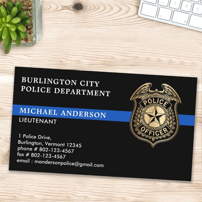 Carte De Visite Police Service Personnalisé Emblème L'Application  (Créateur téléchargé)