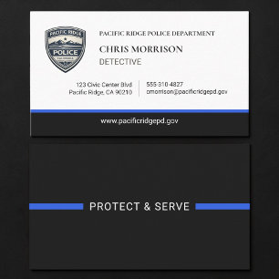 Carte de visite Police Thin Blue Line Logo