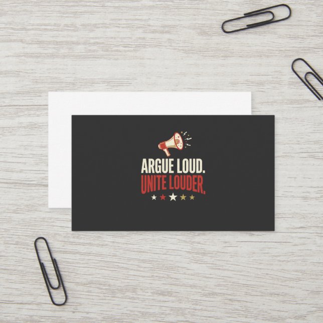 Carte de visite politique Argumentez Fortement Uni (Devant/Arrière en situation)