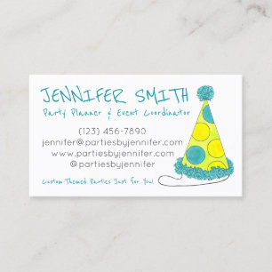 Carte De Visite Polka Dot Birthday Anniversaire Party Casquette Év