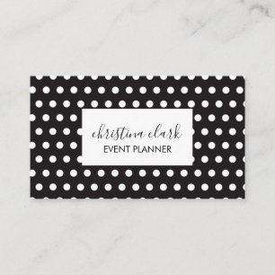Carte De Visite Polka Dot Black White Personnalisé