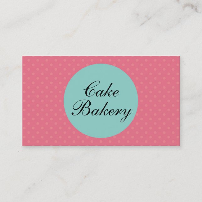 Carte De Visite Polka Dot Pink et Blue Pastel (Devant)