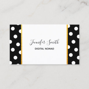 Carte De Visite Polka noir et blanc point Gold Foil Triage