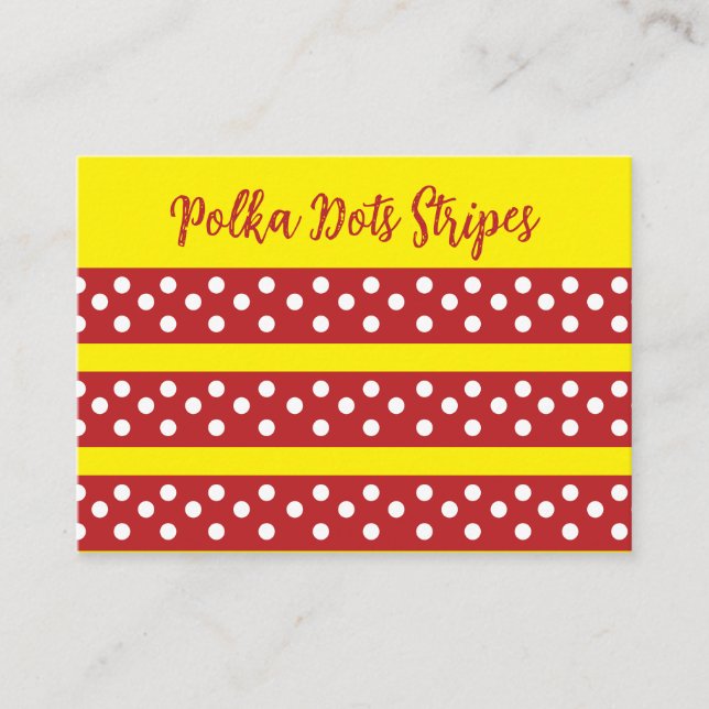 Carte De Visite Polka Point Rouge Jaune Polka Point (Devant)