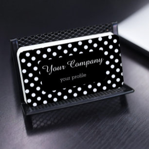 Carte De Visite polka rétro noir et blanc