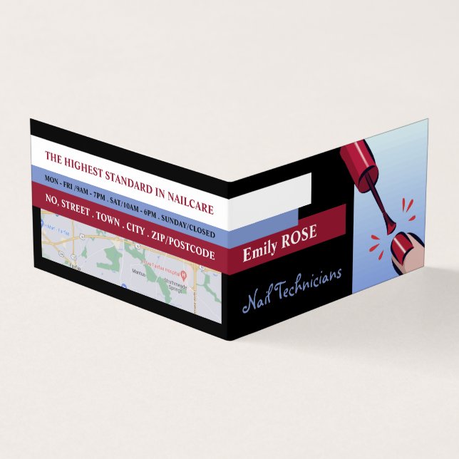 Carte De Visite Polonais, Technicien Nail, Loyauté Salon Nail (Extérieur)