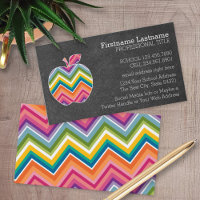 Pomme enseignant personnalisée avec Motif Chevron 