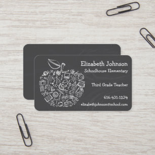 Carte de visite Pomme pour Enseignants