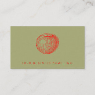 Carte De Visite Pomme rouge bonbon à l'impression typographique
