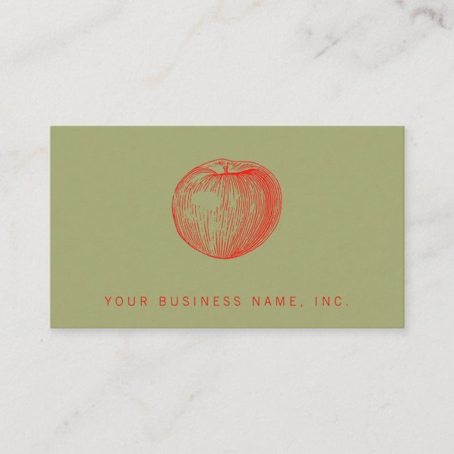 Carte De Visite Pomme rouge bonbon à l'impression typographique (Devant)