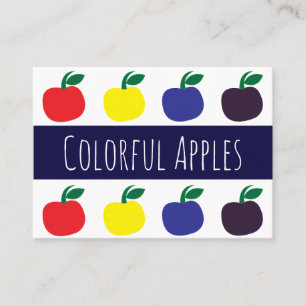 Carte De Visite Pommes Colorées Fruits Enseignant Éducateur Tuteur