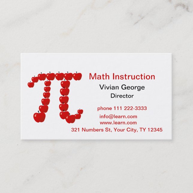 Carte De Visite Pommes de pi, tarte aux pommes (Devant)