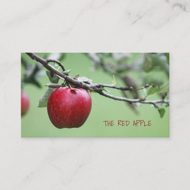 Carte De Visite Pommes de pommes rouges fraîches et bio de pomme (Devant)