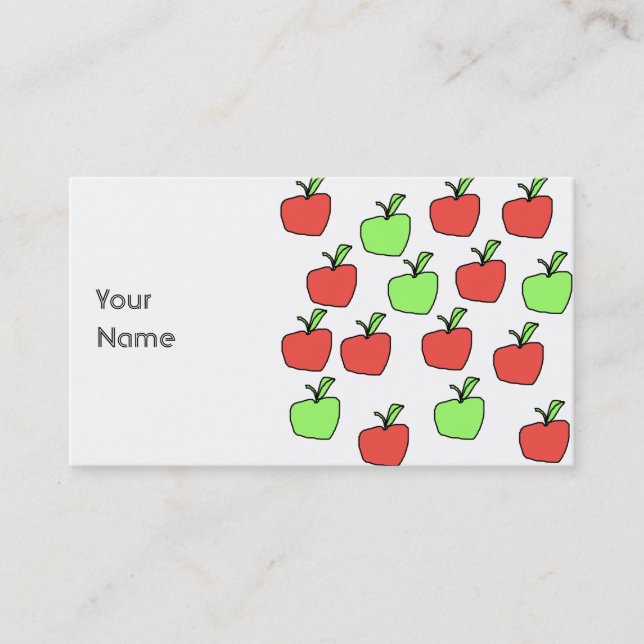 Carte De Visite Pommes rouges et modèle vert de pommes (Devant)
