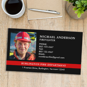Carte De Visite Pompier du service d'incendie personnalisé Photo