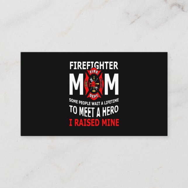 Carte De Visite Pompier | Firefighter Maman Quelques personnes (Devant)