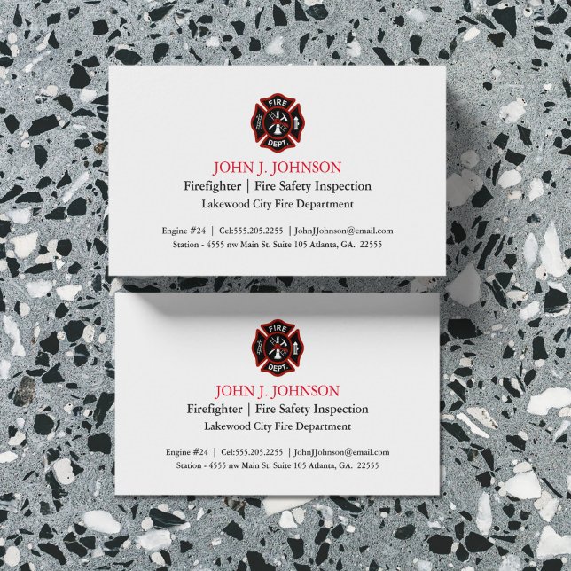Carte De Visite Pompier minimal moderne | Inspecteur des incendies (Créateur téléchargé)