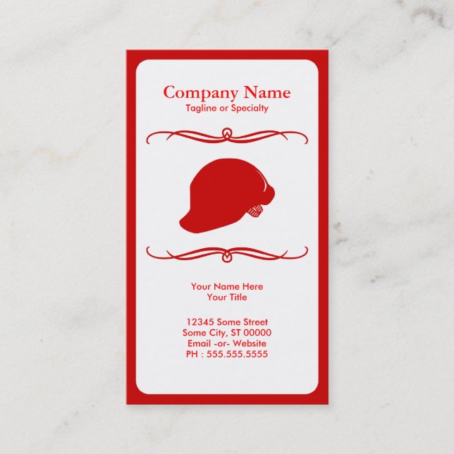 Carte De Visite pompier mod casquette dur (Devant)