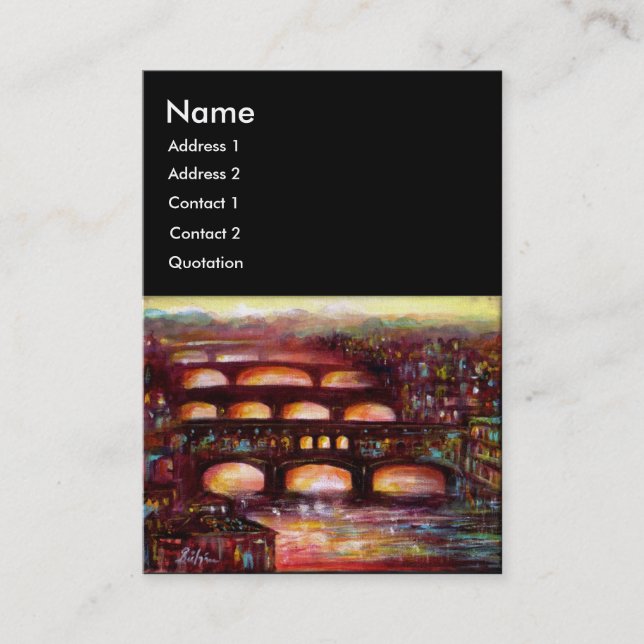 Carte De Visite Ponte Vecchio et autres ponts de Florence, noir (Devant)