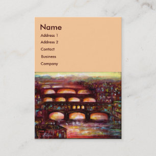 Carte De Visite Ponte Vecchio et autres ponts de Florence, rose