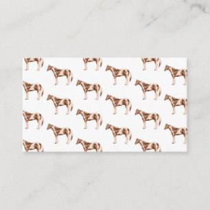 Carte De Visite Pony Of The Americas Brun Clair Aquarelle