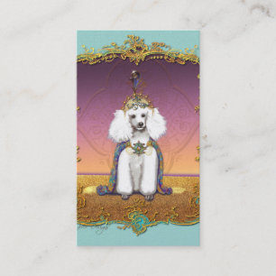 Carte De Visite Poodle blanc en costume