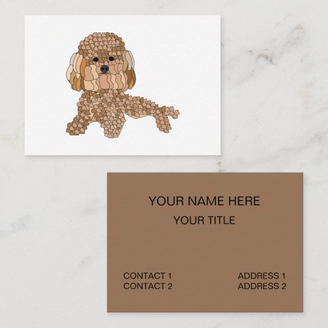 Carte De Visite Poodle Dog Pet Grooming (Devant / Derrière)