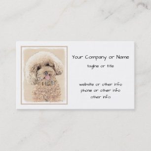 Carte De Visite Poodle Miniature Toy Apricot Crème Chien Brown Art