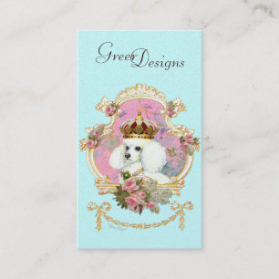 Carte De Visite Poodle princesse en rose