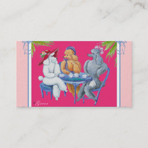 Carte De Visite Poodle Tea Party