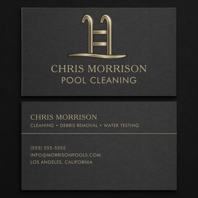 Carte De Visite Pool Cleaning Business Card (Créateur téléchargé)